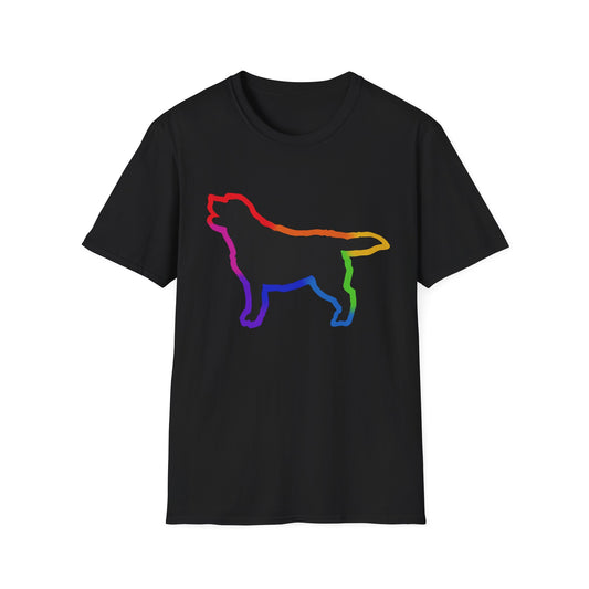 Golden Retriever T-Shirt - Rainbow Print for Dog Lovers